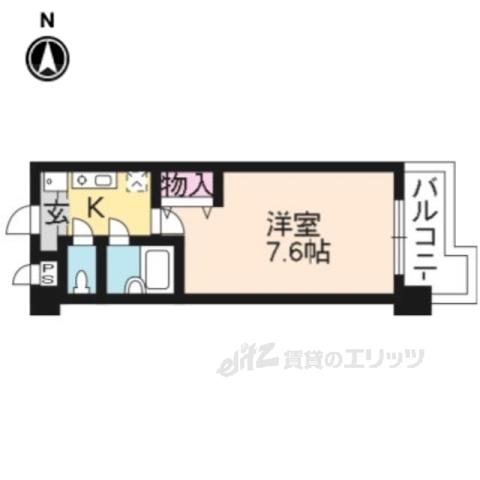 グレースヒル大枝(1K/4階)の間取り写真