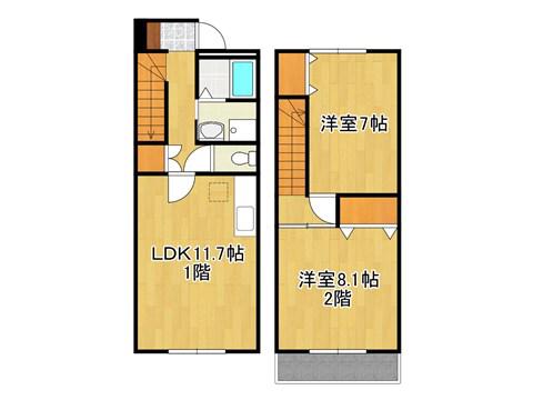 ハイステージ ミルフルール(2LDK/1階)の間取り写真