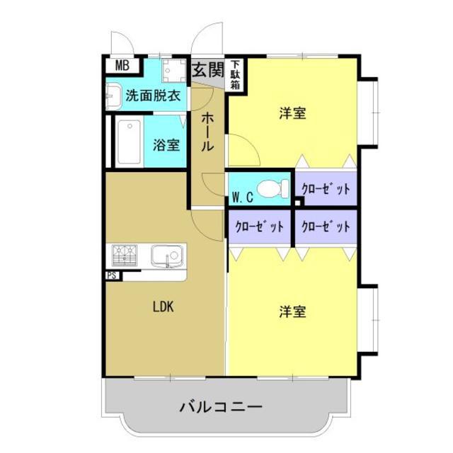ラシーヌ平和台(2LDK/1階)の間取り写真