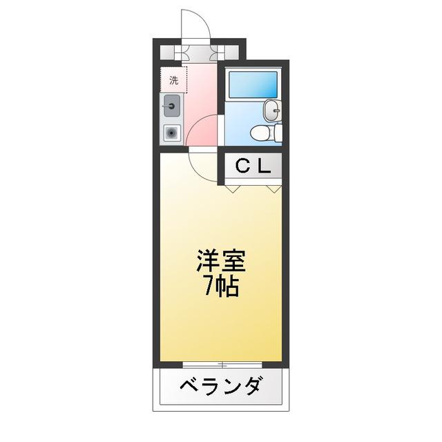 メゾンむさし野(1K/5階)の間取り写真