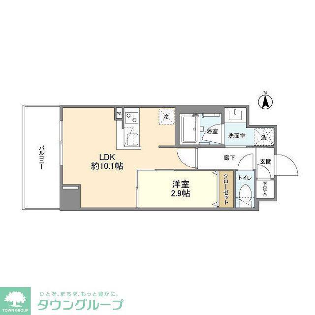 アヴェニール中崎(1LDK/7階)の間取り写真