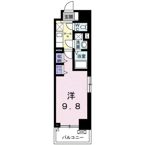 FLレジデンス1(1K/4階)の間取り写真