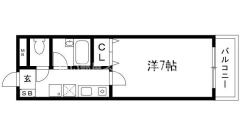 ヴィラ神戸(1K/5階)の間取り写真