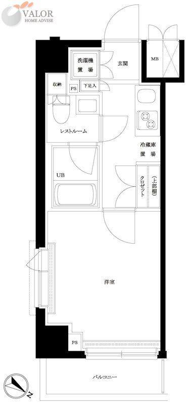 ルーブル川崎貝塚壱番館(1K/3階)の間取り写真