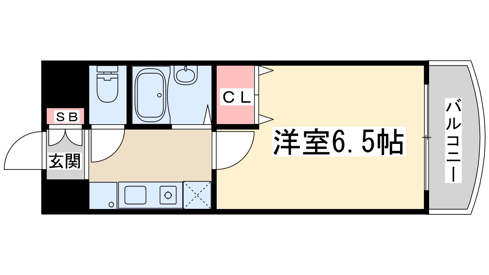 ノルデンハイム東三国ⅢB(1K/4階)の間取り写真