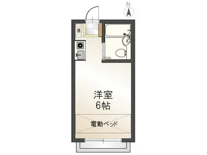 フレンドシップ下山口(ワンルーム/1階)の間取り写真