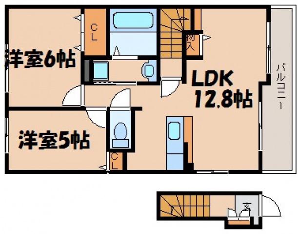 NEW久保0(2LDK/2階)の間取り写真