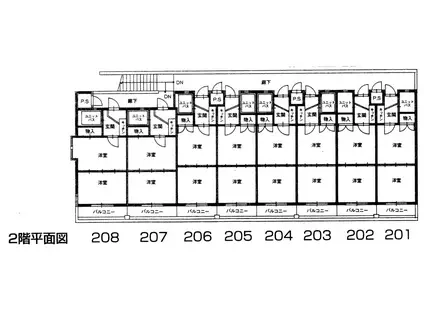 サンフェリオ塔ノ木(2K/1階)の間取り写真