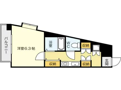 グレイス片野(1K/8階)の間取り写真