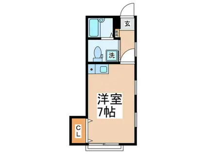 エスポワール下並木(ワンルーム/2階)の間取り写真