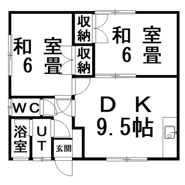 増田マンション(2DK/2階)の間取り写真