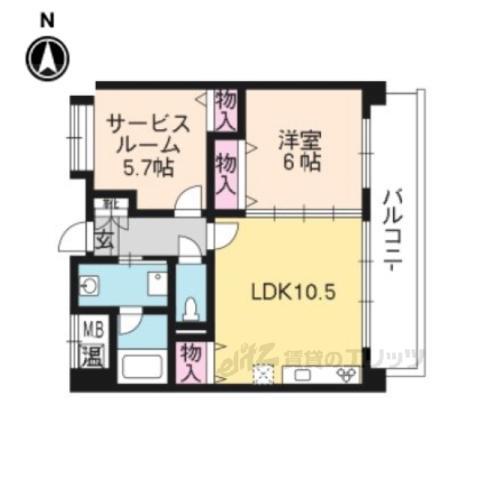 ベリエ茶五(2LDK/2階)の間取り写真