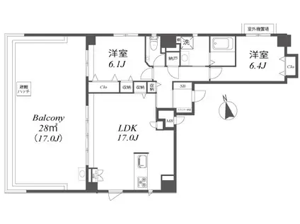 AILE(2LDK/6階)の間取り写真