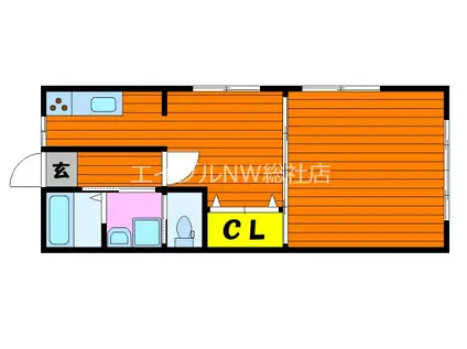 サンライズ(1DK/2階)の間取り写真