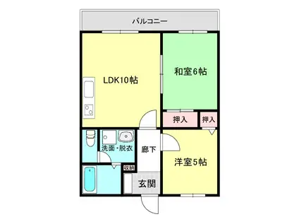 サンエクレール(2LDK/1階)の間取り写真