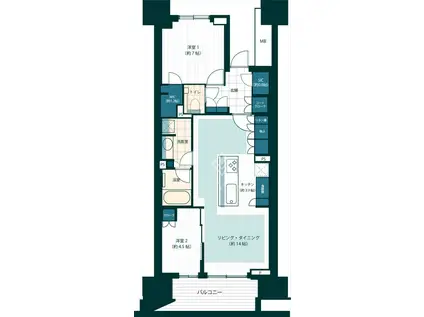 HARUMI FLAG PARK VILLAGE(2LDK/3階)の間取り写真