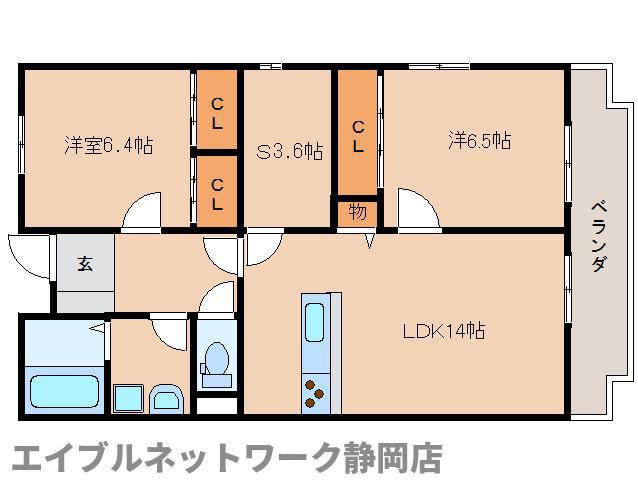 PALAZZO(2SLDK/2階)の間取り写真