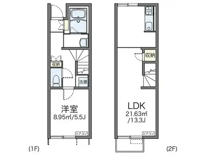 レオネクストクレール住吉II(1LDK/1階)の間取り写真