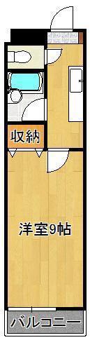 グッタープラッツ緑ヶ丘2番館(1K/2階)の間取り写真