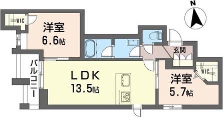 ベレオ ヴィラ リーブス 池袋本町(2LDK/4階)の間取り写真