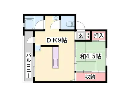 クレスト多可町 1棟(1DK/5階)の間取り写真