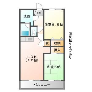 サンジャックガーデン(2LDK/2階)の間取り写真