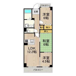 フロレセール南六甲(3LDK/4階)の間取り写真