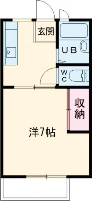 福正ハイツF(1K/1階)の間取り写真