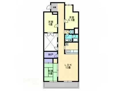 ドムス66(3LDK/6階)の間取り写真