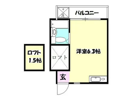 ベルポアン新丸子(ワンルーム/2階)の間取り写真