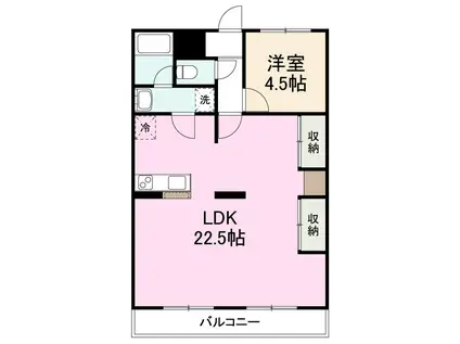 カワイマンションII(1LDK/3階)の間取り写真