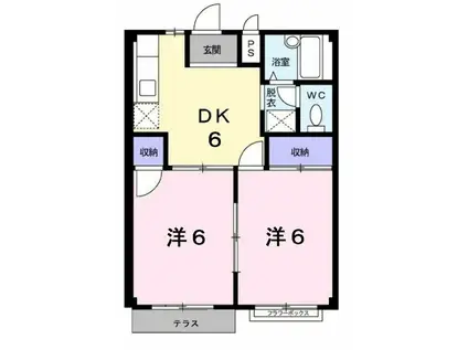 O.KハイツI(2DK/1階)の間取り写真