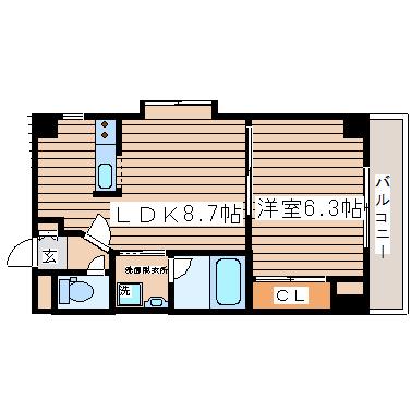 ガーデンロッジI(1LDK/6階)の間取り写真