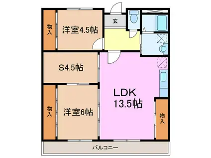 佐久間マンション(2SLDK/2階)の間取り写真