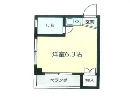 パークハイムK(ワンルーム/3階)の間取り写真