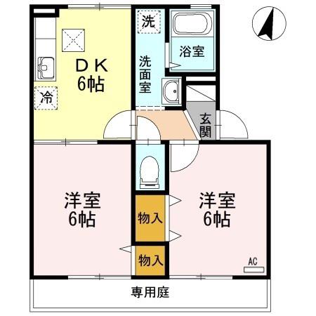 セトル福島(2DK/1階)の間取り写真