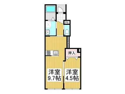 五月の風(1LDK/1階)の間取り写真