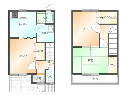 メゾネット・マリーン(2LDK/1階)の間取り写真