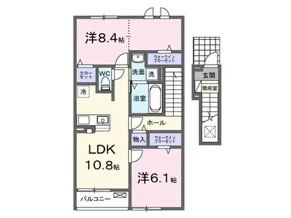 プラシード カーサ(2LDK/2階)の間取り写真