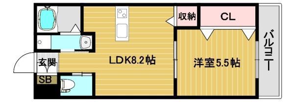 エム・ステージ平野本町Ⅱ(1LDK/3階)の間取り写真