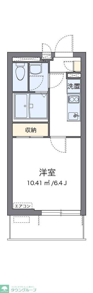 クレイノシャルム(1K/1階)の間取り写真