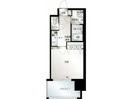 エンクレスト博多駅前III(1K/2階)の間取り写真