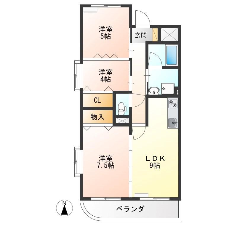 清和マンション(3LDK/3階)の間取り写真