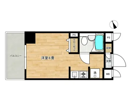 ホーメストプラザ十日市場西館(ワンルーム/4階)の間取り写真