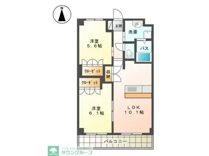 プラザ・シフォレI(2LDK/2階)の間取り写真