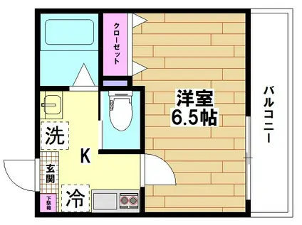 FERIOIII(1K/3階)の間取り写真