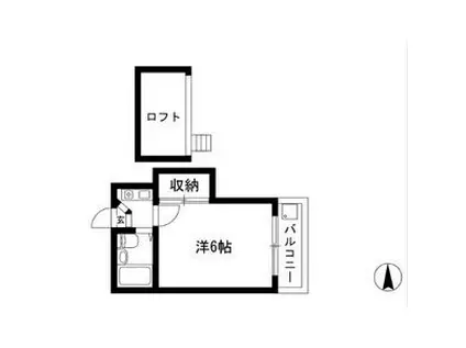 ボナール金山(1K/2階)の間取り写真
