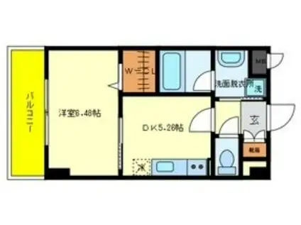 ロイヤルハイツ清鳳(1DK/5階)の間取り写真