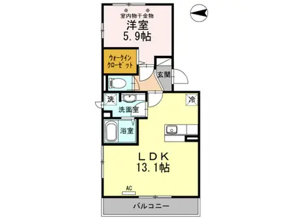 セジュール保塚B(1LDK/2階)の間取り写真