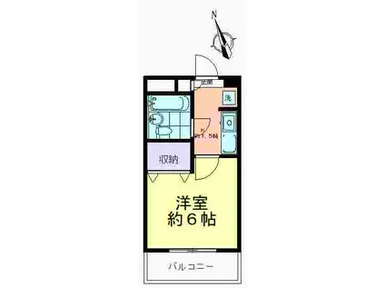 KNマンション(1K/2階)の間取り写真